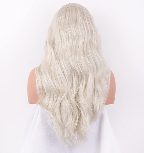 Miniatura 2 de vedar VEDAR-040-NEW - Pelucas de encaje frontal 613 sin pegamento, cabello sintético estético rubio platino, peluca de encaje para mujer, pelucas