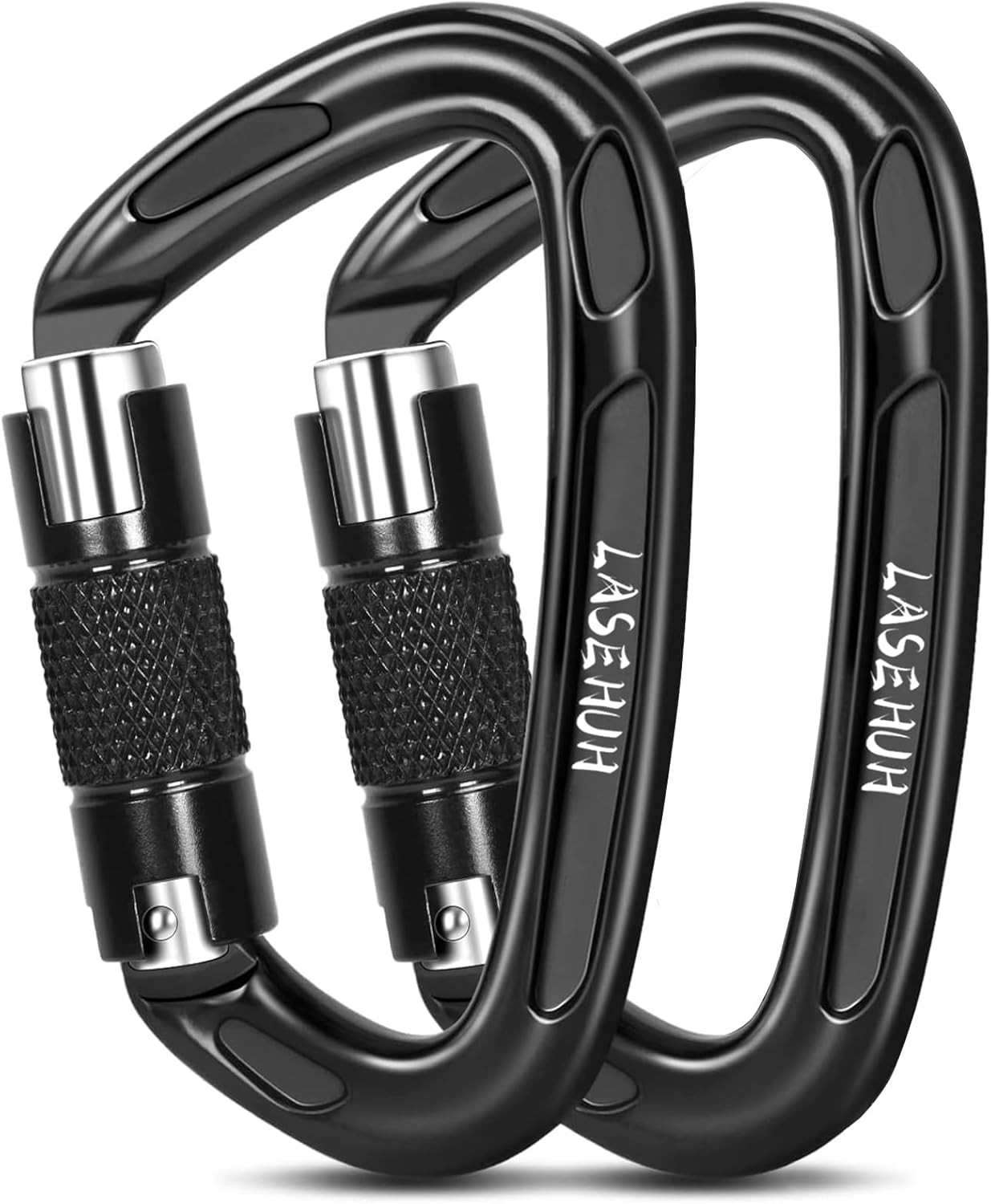 UIAA Certified 25KN Auto Locking Climbing Carabiner Clips, D Shaped, Twist Lock, and Heavy Duty Carabiners for Rock Climbing, Rappelling,3.93 Inch, Large Size.