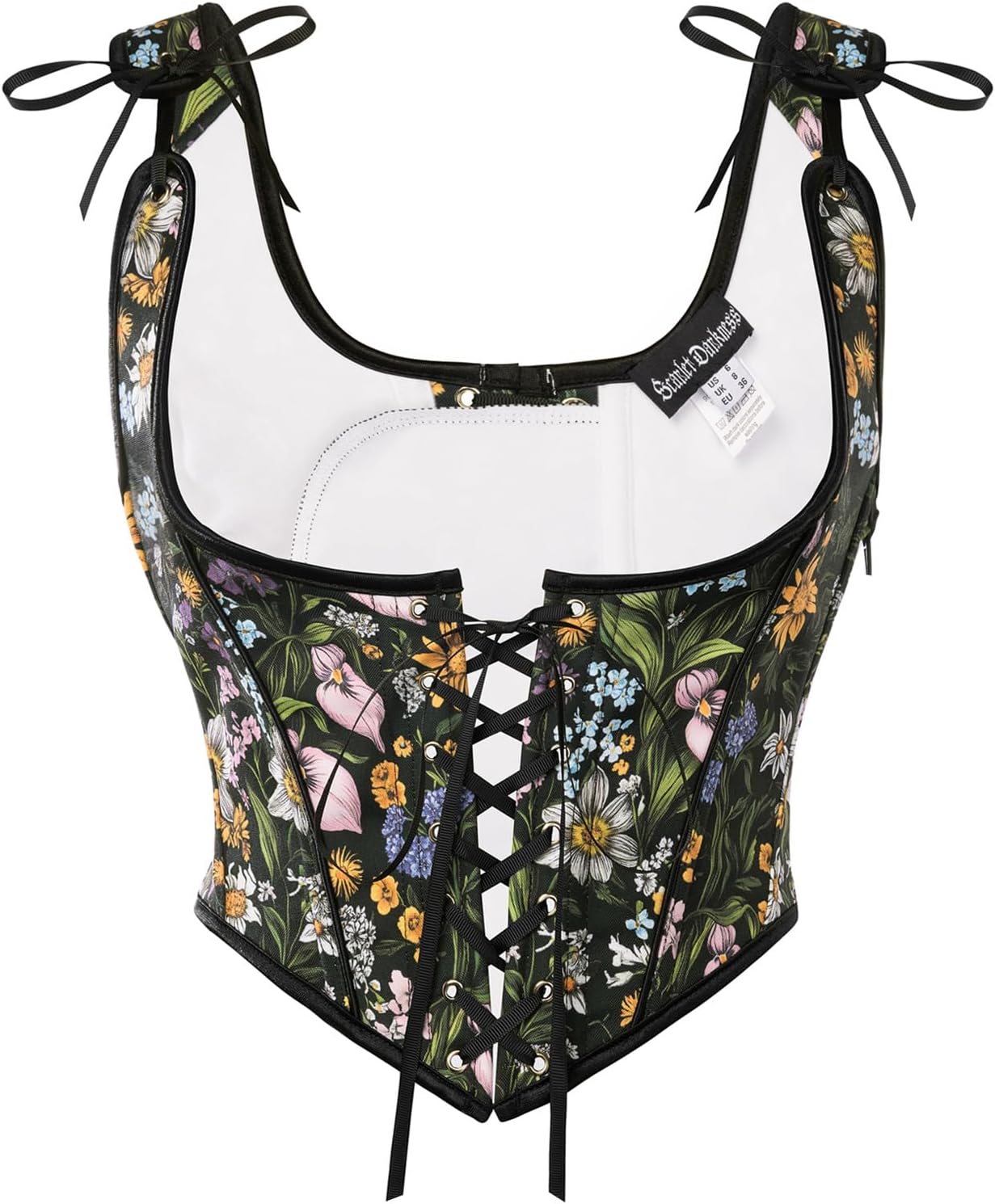 SCARLET DARKNESS Corset Tops for Women Underbust Floral Print Vintage Bustier Top
