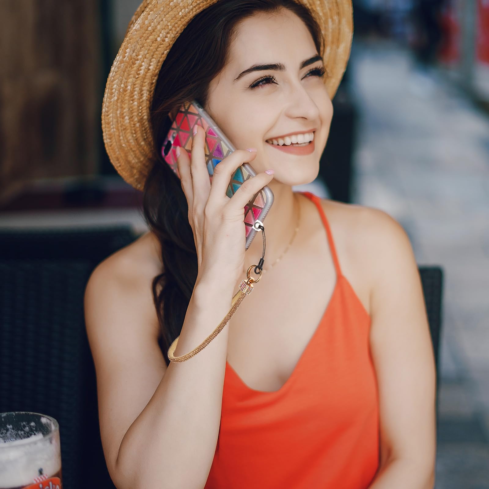 Laccio Per Telefono Con Strass - Cinturino Da Polso Universale, Portachiavi Decorato