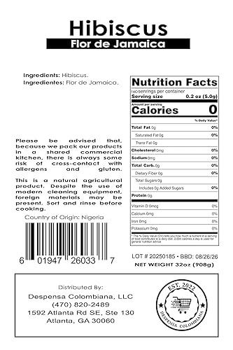 Miniatura 2 de Flores de hibisco de 2 libras - Bolsa Flor de Jamaica, flores secas de hibisco a granel - Ideal para jugos, infusiones y tés de flores de hibisco -