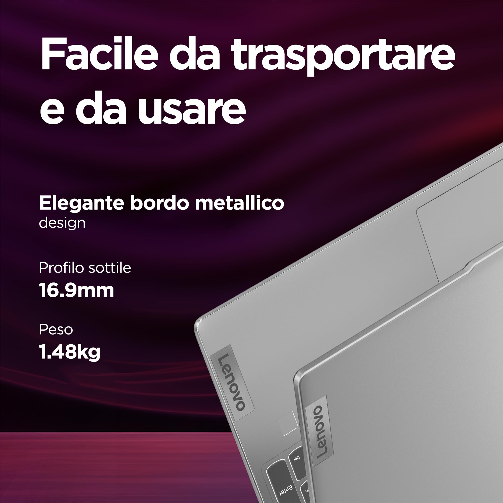 Lenovo IdeaPad Slim 5 Notebook 14’’ WUXGA OLED (1920x1200), Intel Core Ultra 7 155H, Grafica Intel Arc Integrata, RAM 16GB, 1TB SSD, Windows 11 Home, Cloud Grey, Esclusiva Amazon