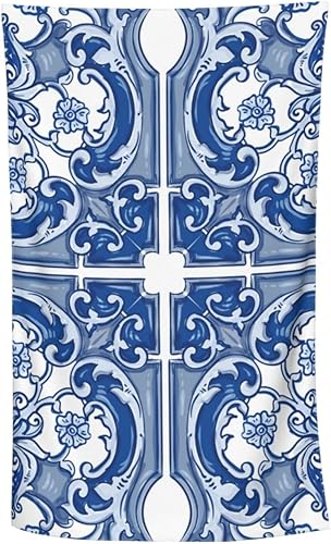 Miniatura 9 de Toalla de playa grande de acuarela azul azul toalla de piscina de algodón grueso de felpa, toallas de playa para adultos