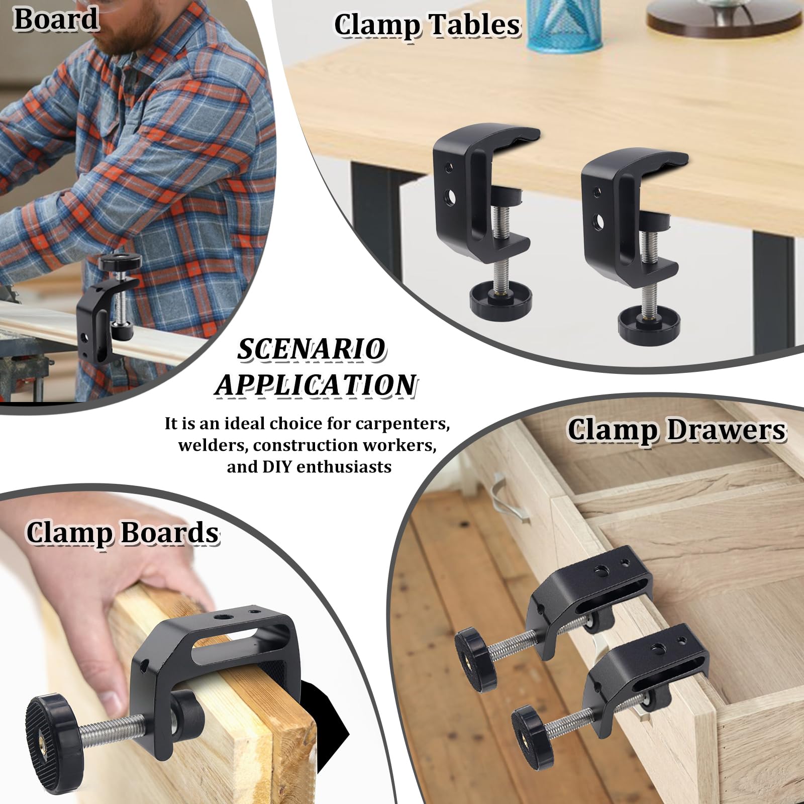 2 Morsetti A C In Alluminio - Per Legno, Saldatura E Fai-Da-Te, Regolabili Fino A 50mm - Foto 3