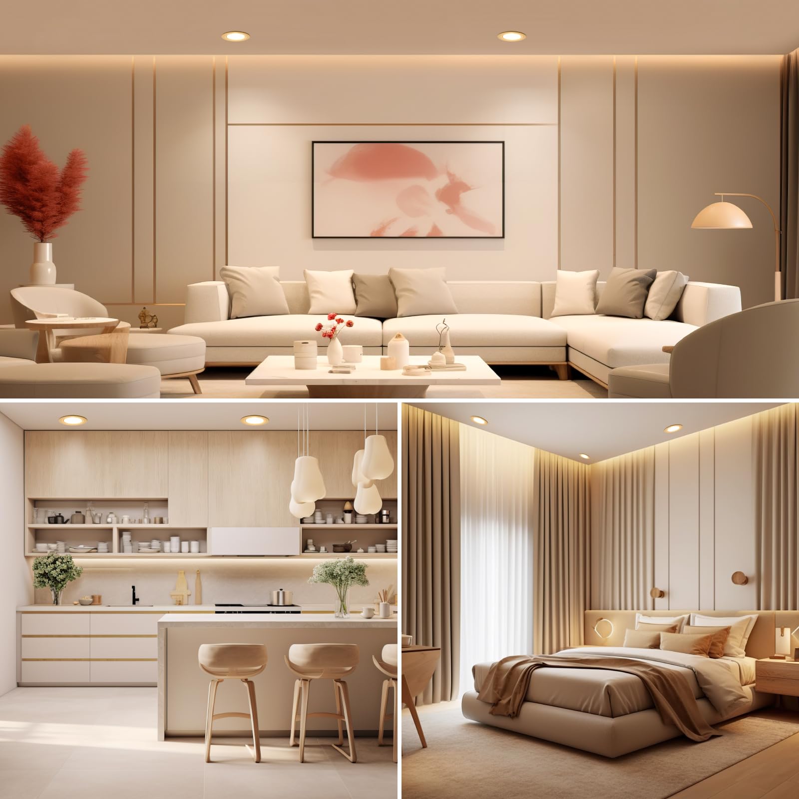 HOMEOW 12x Faretti LED da Incasso per Cartongesso Orientabili, 5W 220V 450LM 2700K Luce Calda Faretti LED Soffitto Slim 21mm, foro 70mm-80mm, IP44 Faretti da Incasso per Bagno, Rotondi
