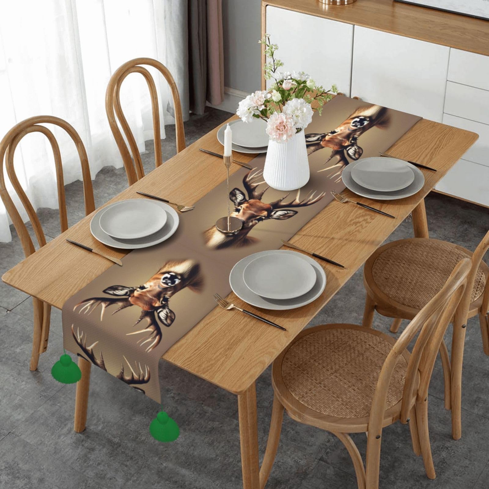 Chemin de table de salle à manger long pour protéger et décorer votre cuisine à Noël