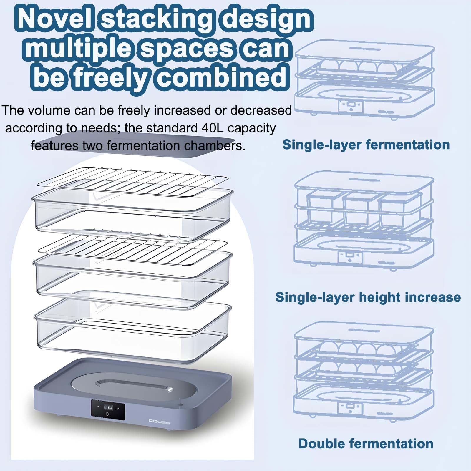 Caja de fermentación y Control automático de Humedad, multifunción, para panadería casera, Yogur y natto.