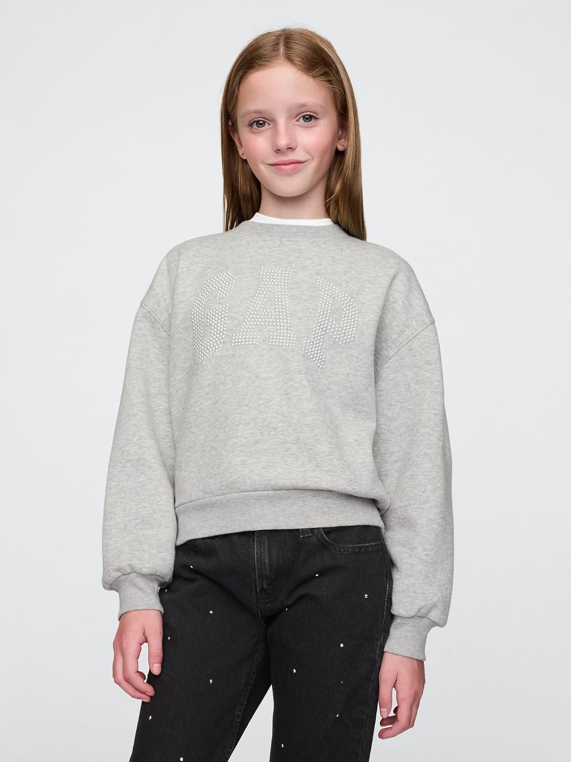GAP Girls' Logo Crew Sweatshirt