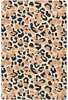 Black Brown Leopard Print Crib Sheet for Boys Girls Stretch Baby Toddler Crib Fitted Sheets Soft Baby Mattress Cover Bed Sheet for Unisex Newborn Crib Mattress S