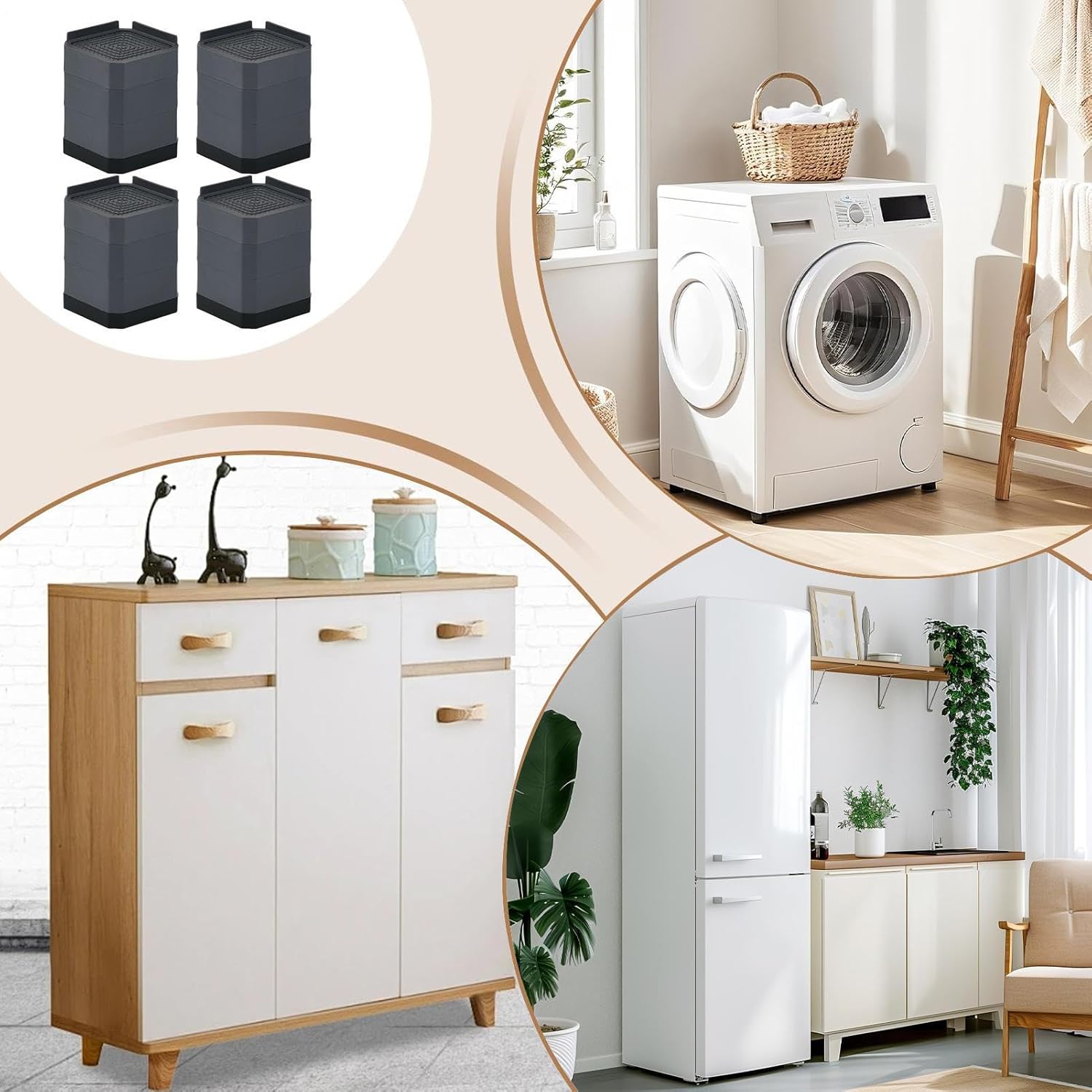 Furniture Leg Risers | Riser Elevation Block for Refrigerator,Washing Machine Lifting Rack,for Chair Refrigerator Washing Machine Home Dormitory Bed Couch Bookshelf Table