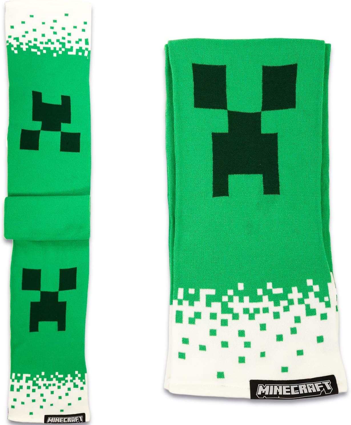 Minecraft Hat and Scarf Set for Kids - Gamers Bundle with Creeper Beanie and Scarf Plus Stickers, More | Minecraft Winter Gear for Boys