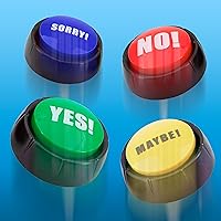 Vista 6 de Yes No Button & Maybe Sorry Button, Answer Buzzers Set of 4 Buzzers for Game Show, Sound Button, Gag Gifts