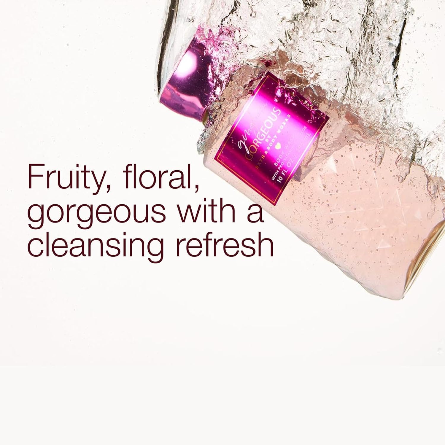 Bath & Body Works Gingham Gorgeous Body Wash, Nourishing Cleanser with Pro-Vitamin B5 & Aloe – Pink Strawberries, Peony Blooms, and Peach Nectar, Gentle for Daily Use, 10 fl oz - 2 Pack
