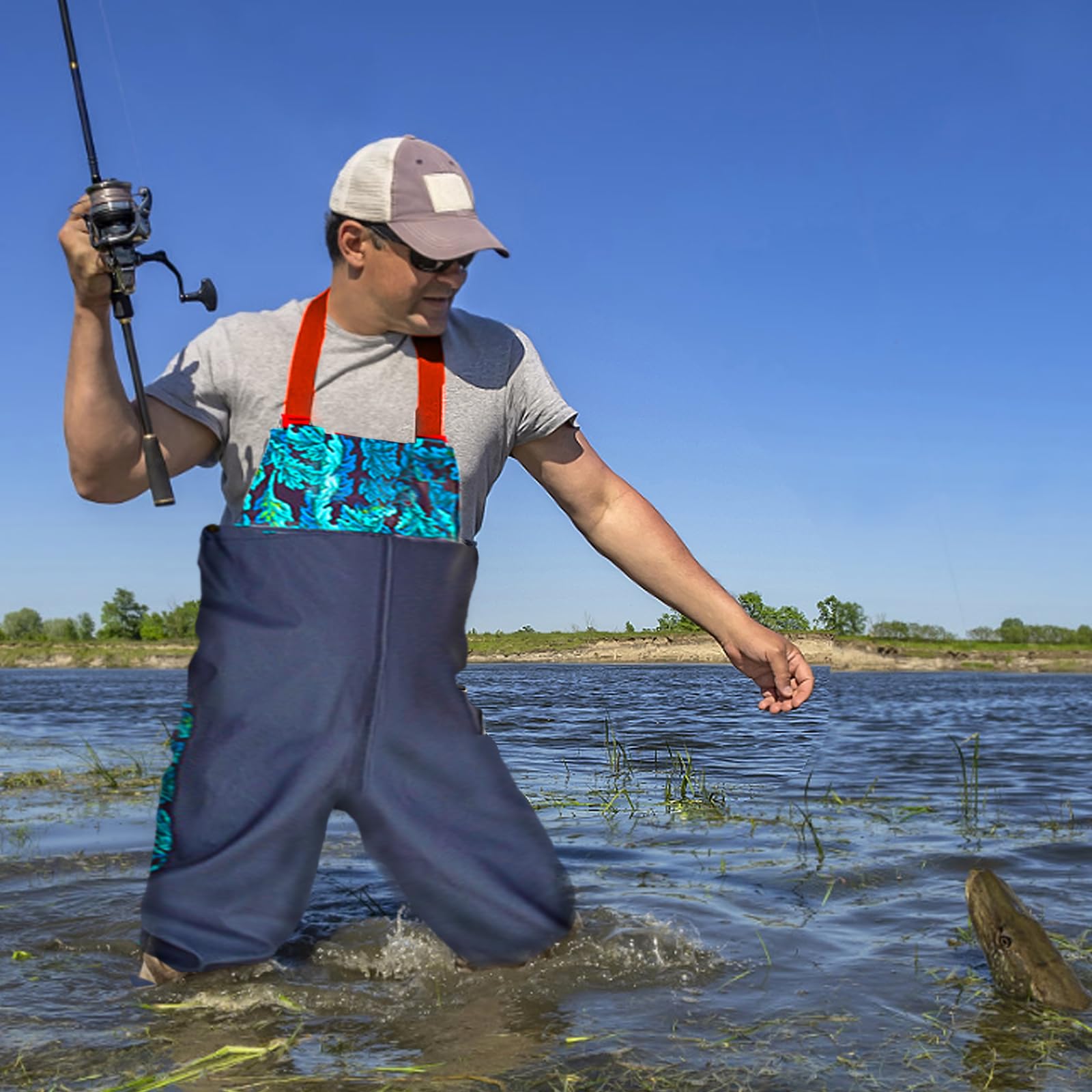 Vadeadores de pecho con botas, botas de pesca, caza, botas de vadeo de nailon y PVC, impermeables, para pesca con mosca, hombres y mujeres