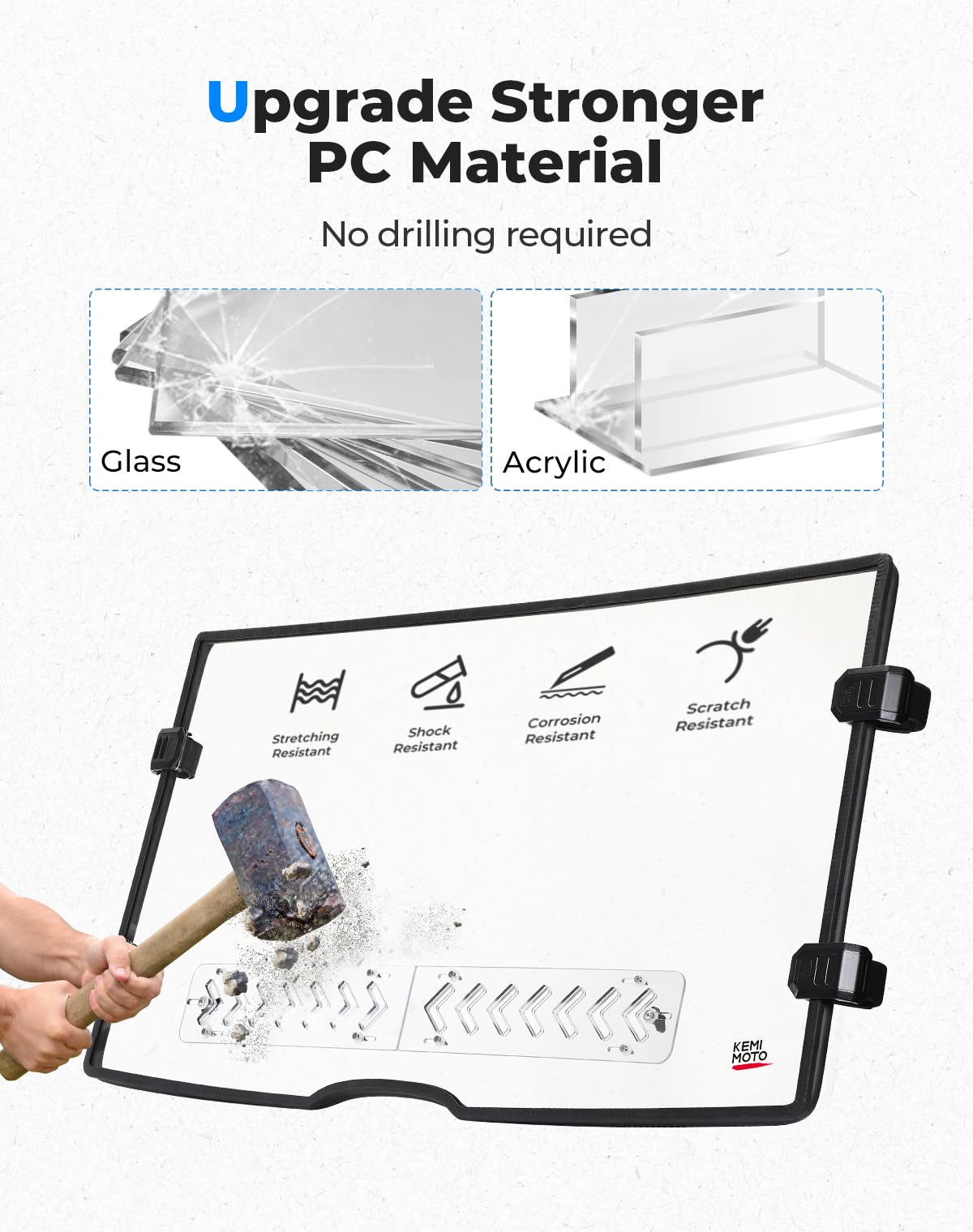 KEMIMOTO Front Full Windshield with Vents Scratch-Resistant