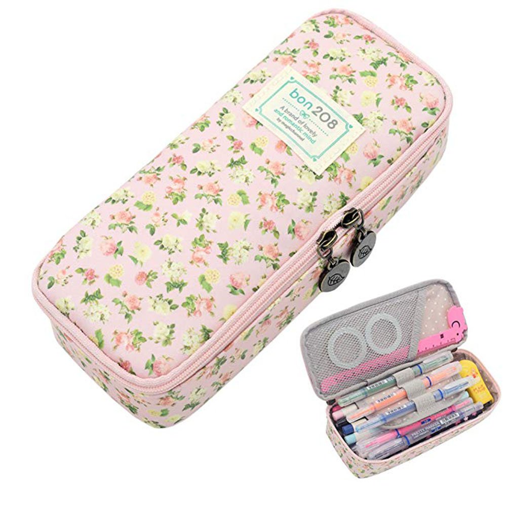 Trousse à Crayons, Grande Capacité De Rangement Pour Stylos, Marqueurs, Bureau, Avec Fermeture éclair, Grande Capacité De Rangement Pour Garçons, Filles, étudiants, école Et Bureau (bleu Clair