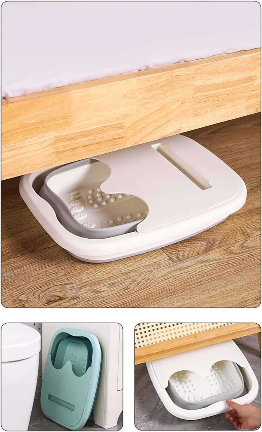 KANVIPRIYA Collapsible Foot Bath Soak Tub for Soaking Feet, Foot Massager Bucket with Massage Acupoints,Foot Soaking Tub with Phone Placement Slot, Multi-function Collapsible Bucket 2