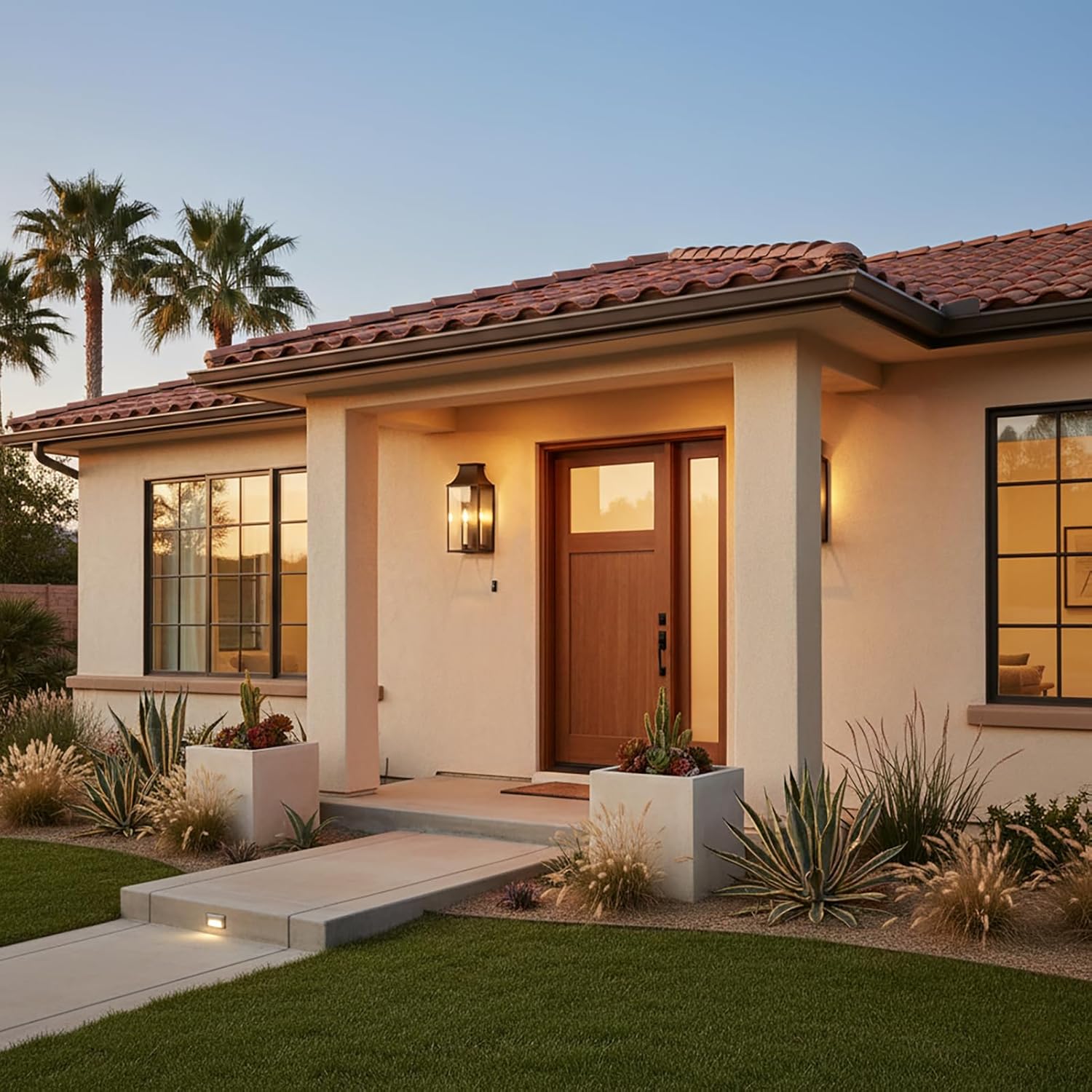 18"Medium Classic Outdoor Wall Lantern Light For House Exterior,Handcrafted Old Rust Metal Cage Mounted Pocket Wall Sconce W/Clear Tempered Glass,Waterproof for Porch, Patio, Garage&Front Door E12 18-inch Old Rust