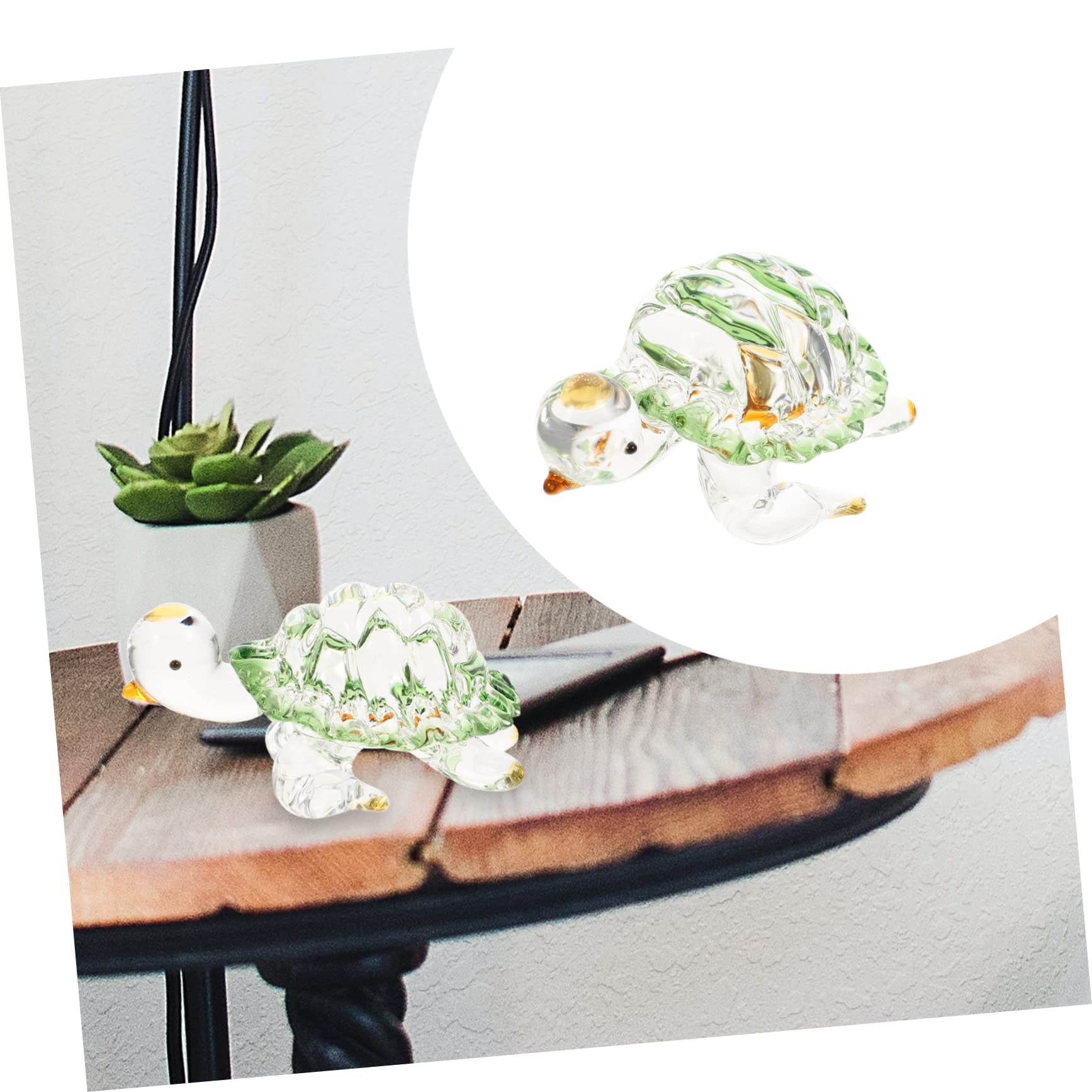 Amazon.co.jp: Lurrose 小型リアルガラス亀工芸品 繊細な手作りのカメ