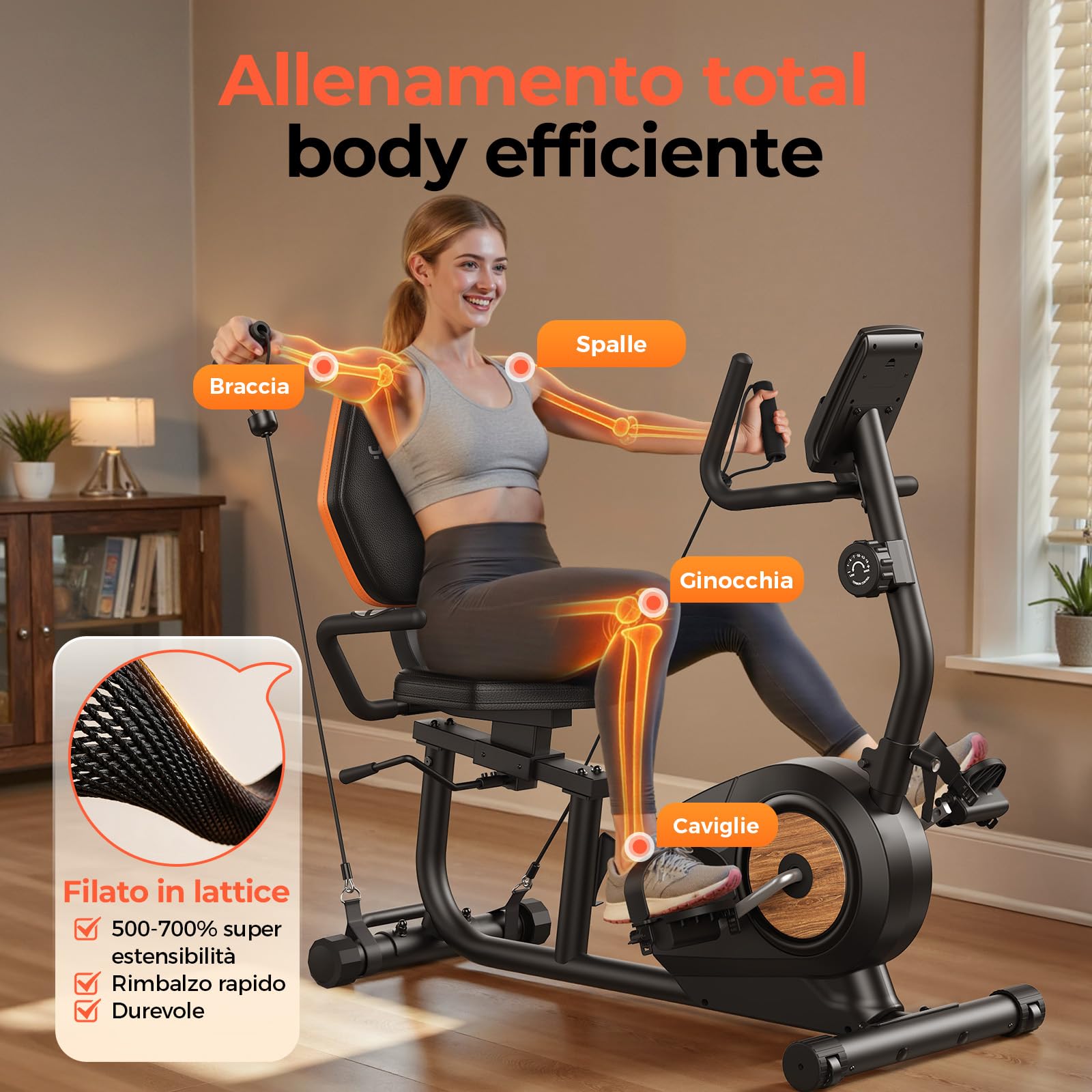 YOSUDA 2026 Upgrade Cyclette orizzontale, 16 Livelli di Resistenza, Sedile XL comfort 4D regolabile, App/Bluetooth, Colonna pieghevole, 160 KG/190 CM, Cyclette da seduta, Cyclette professionale