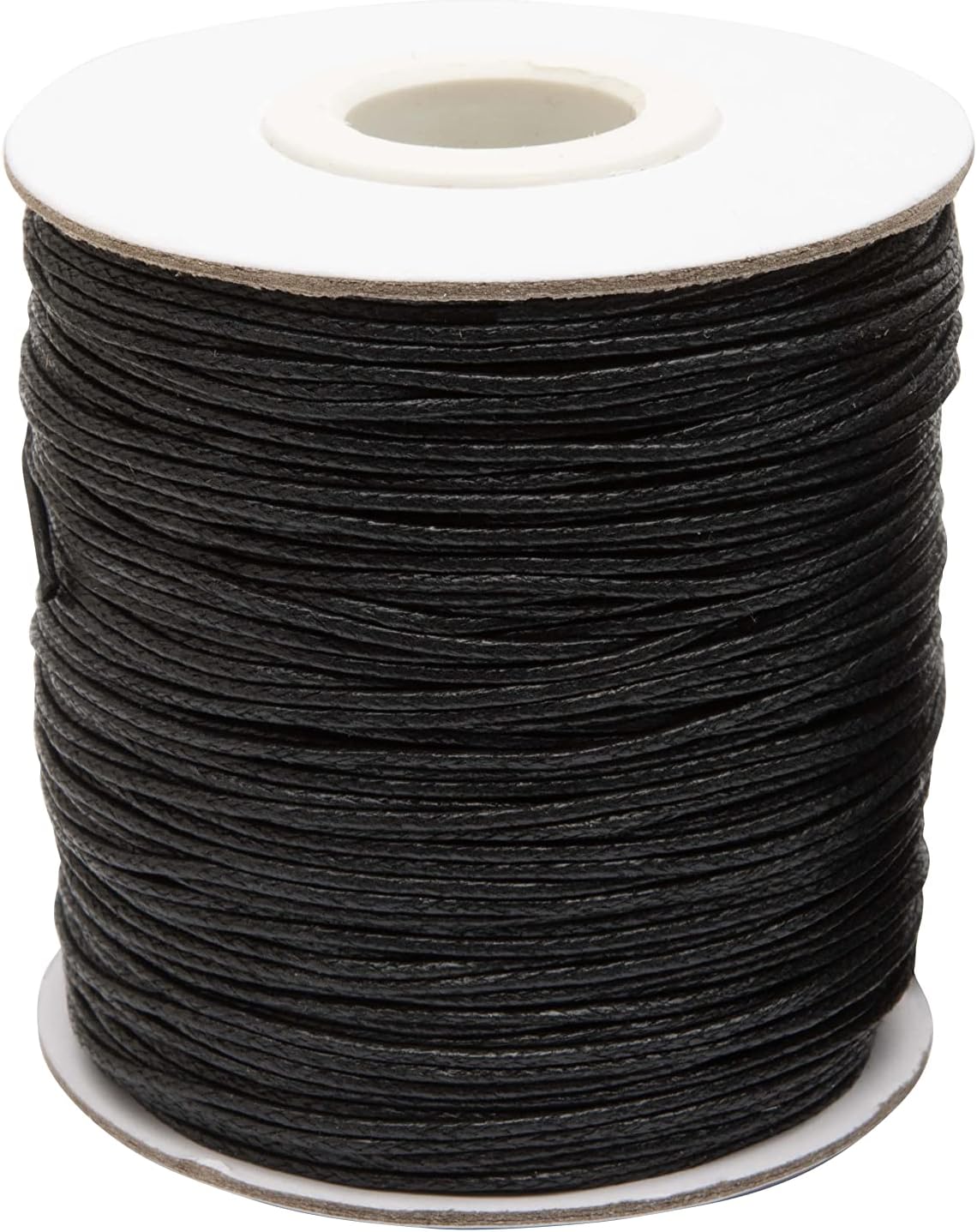 Realm Waxed Cord Cotton - Bracelets, Necklaces, Jewellery Thread, Shamballa Macrame (1mm Black - 5m)