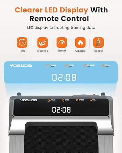 Miniatura 7 de YOSUDA Caminadora para debajo del escritorio, 3.0 HP 2 en 1 caminadora plegable para el hogaroficina con capacidad de peso de 265 libras, caminadora