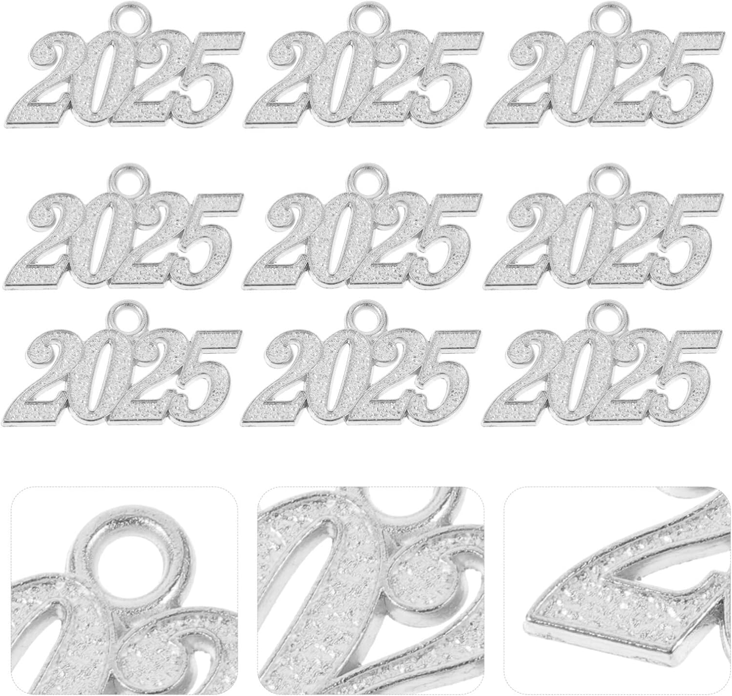 EXCEART 50Pcs 2024 Year Letter Charms Pendant Diy Jewelry Making Charm for New Years Eve Gift Jewelry Graduation Hat Ornament - Image 5