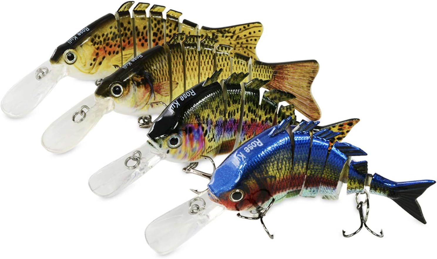 Fishing Lures for Bass Trout Topwater Multi Jointed Swimbaits Slow Sinking Bionic Swimming Lures Bass Freshwater Saltwater Bass Lifelike Fishing Lures Kit