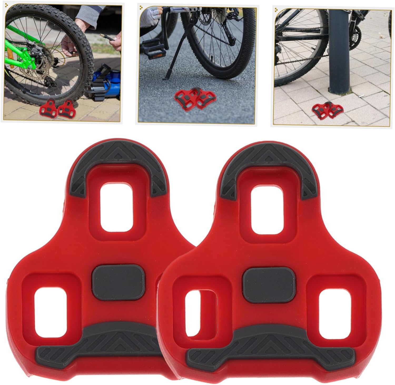1 Pair Bicycle Pedal Cleats Durable Skid TPU and Cleats for Road Mountain Easy Locking Mechanism Wear Resistant Cycling Accessories