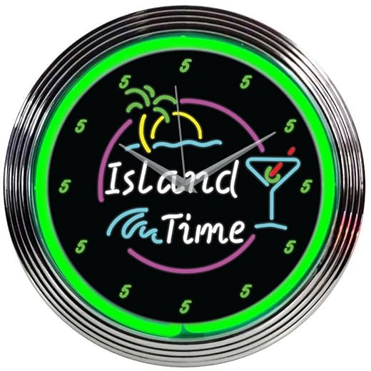 Island Time Neon Clock Island Time Neon Clock product image