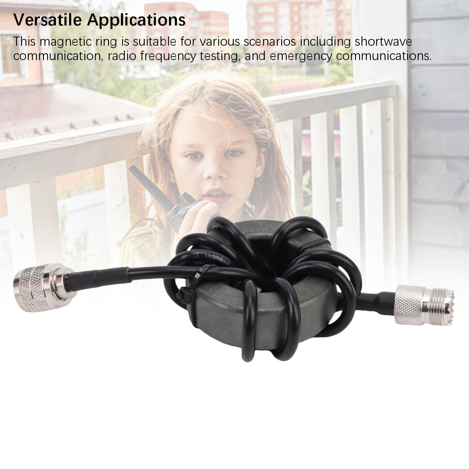 Sxhlseller ZP614 EM43 Choke de Corta Anillo Magnético EM43 Anillo Magnético 45 Mm 1.8-30MHz HF Balun con M Conector Masculino a Femenino para la Comunicación de Radio RF RF