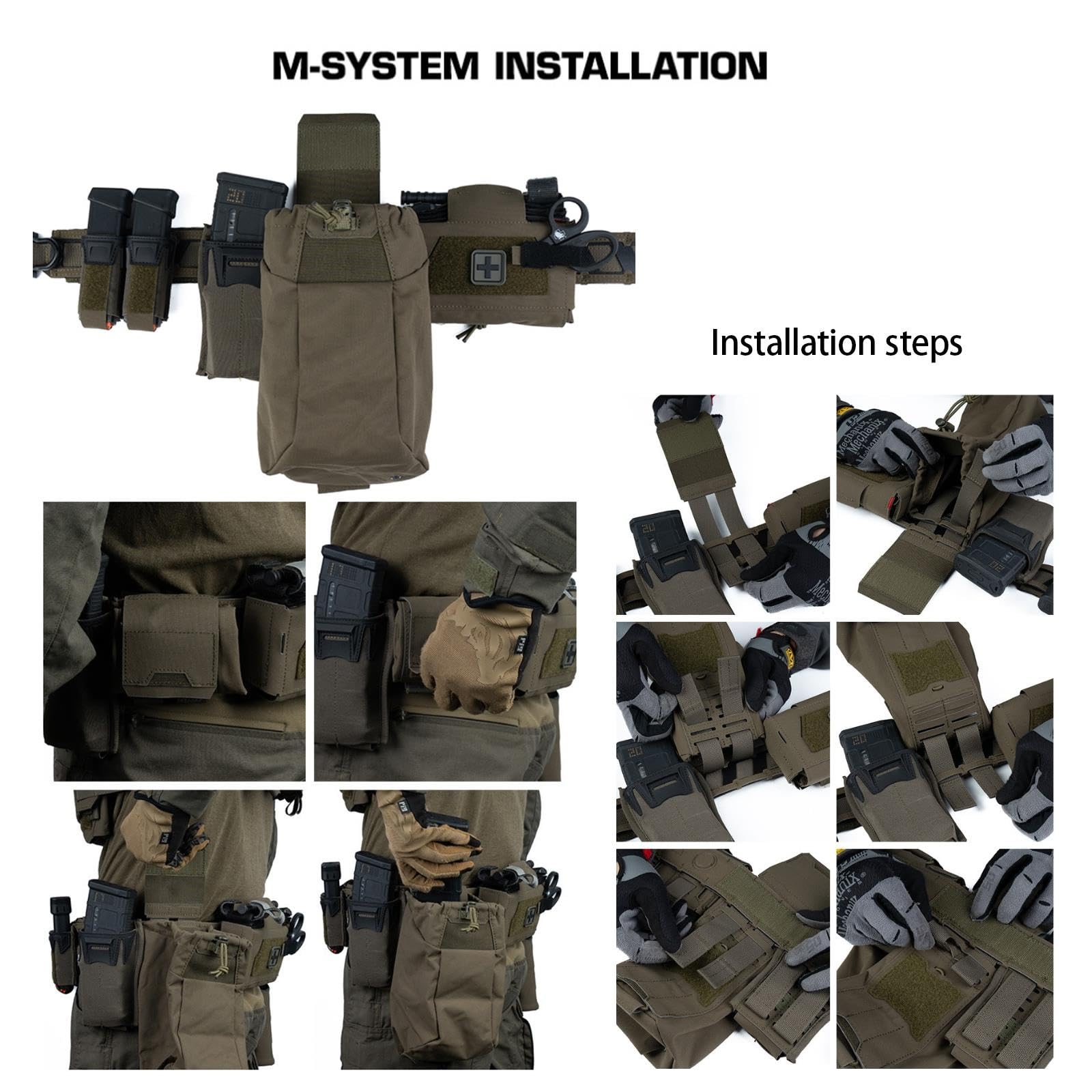 Bolsa Dump Táctica Plegable, Bolsa Utility Compacta con Cordón MOLLE