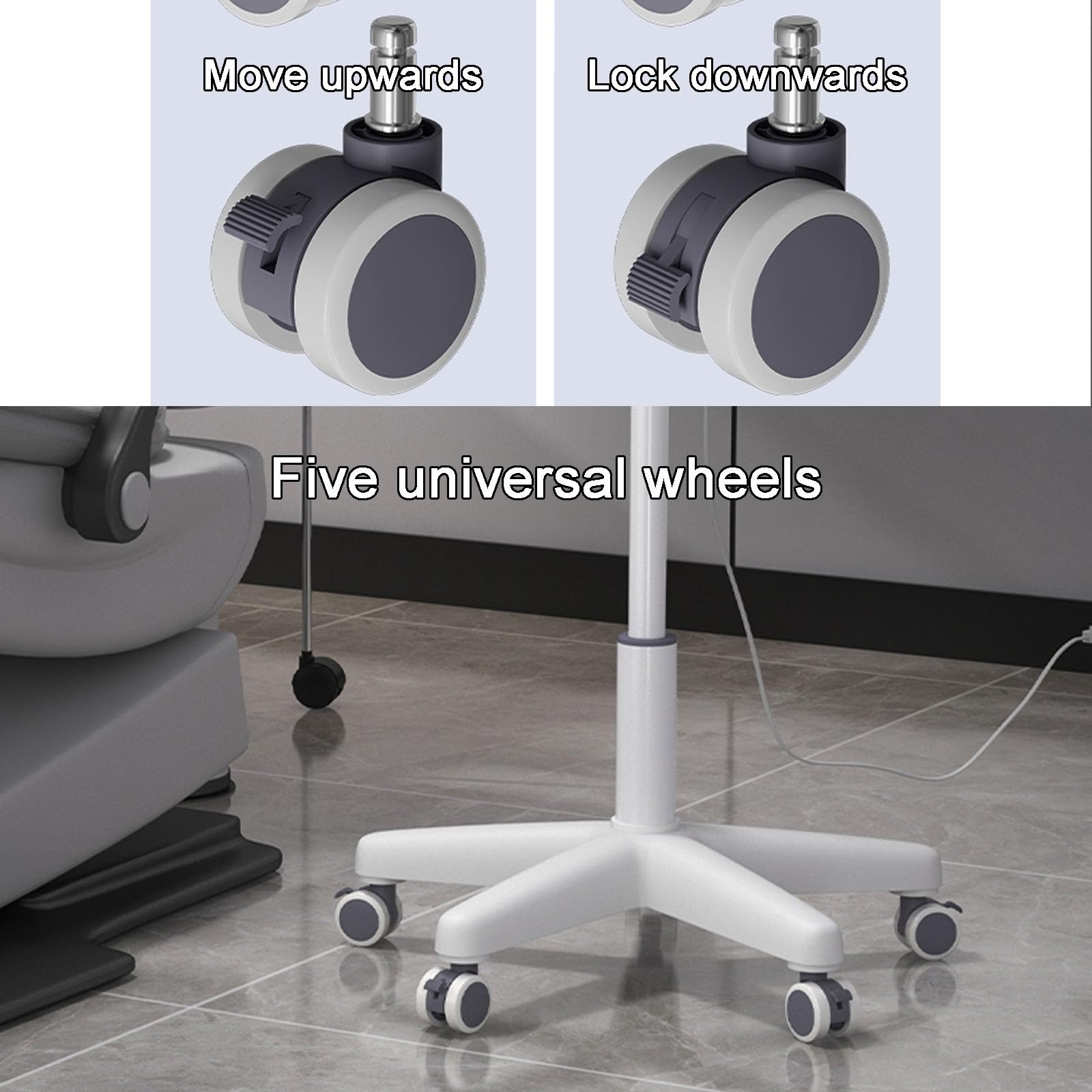 Lampada Per Visita Chirurgica a LED Mobile, Luce Chirurgica con Supporto, Lampada Scialitica Dimmerabile, Chirurgica Lampada, per Ginecologia, Ambulatoriale, Stomatologia