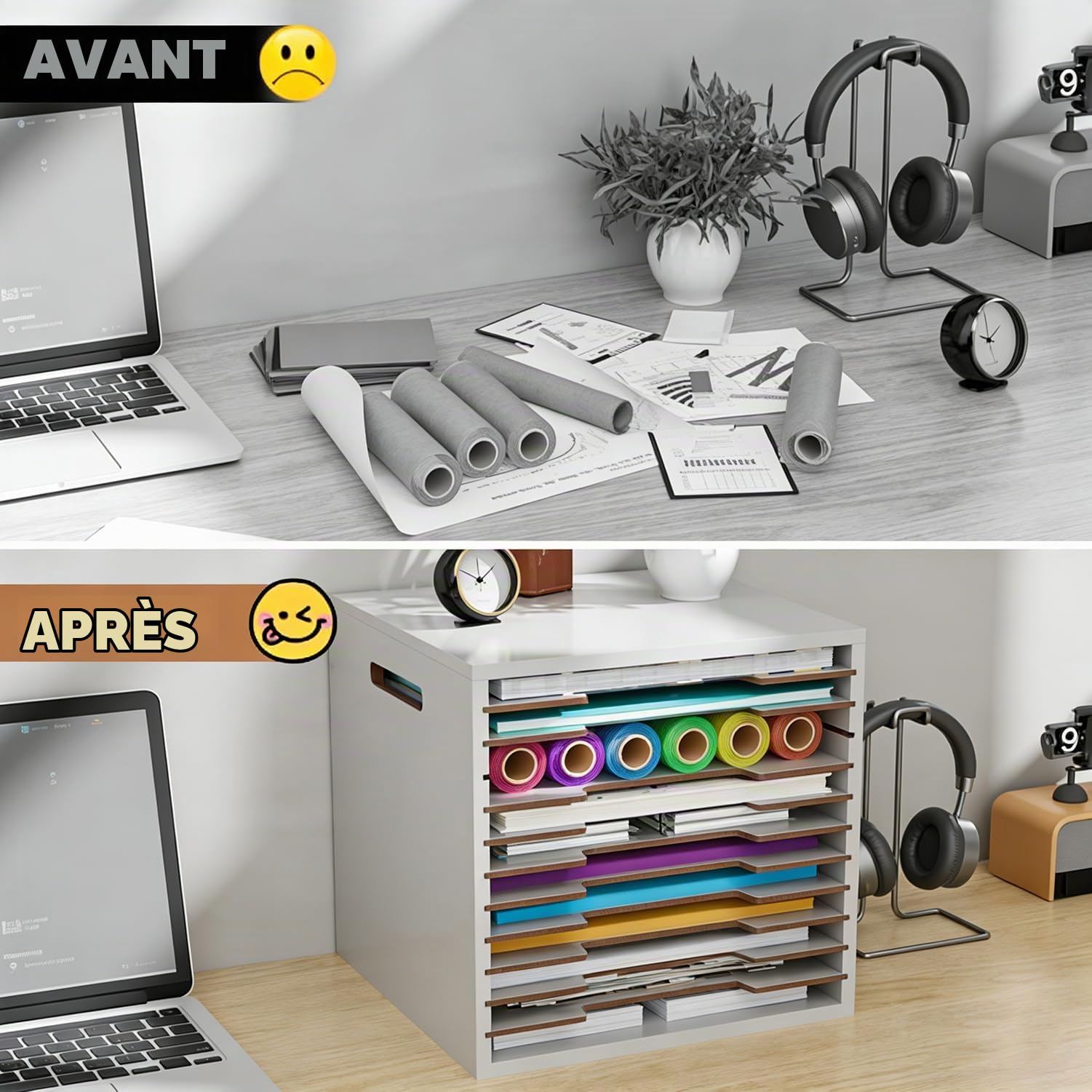 Organisateur De Papier De Scrapbooking,12 Niveaux Rangement Scrapbooking,Boîte De Classement,Réglable,Pour Les Bureaux,Les Albums Et Pour Le Rangement De Documents,Convient Aux Formats Papier a4