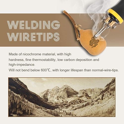 Miniatura 2 de HUIOP Puntas de alambre de soldadura, 10 piezas de 0.039 in de diámetro, juego de puntas de alambre de soldadura de pirografía de leña, accesorio