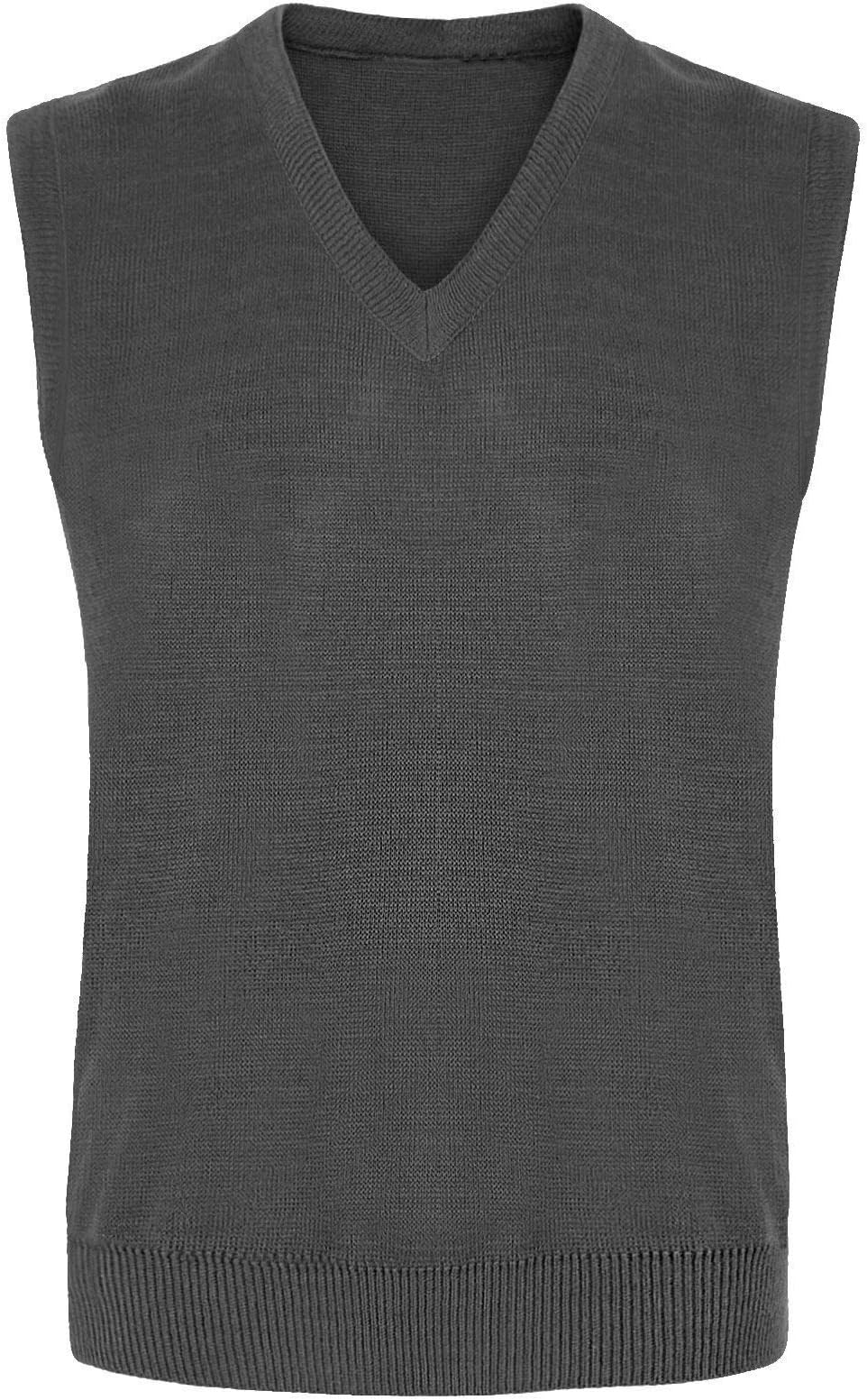 RomaansBoys Girls Uniform V-Neck Sweater Vest Unisex Kids Jumper School wear V Neck Tank Uniform School Top Knitted Sleeveless