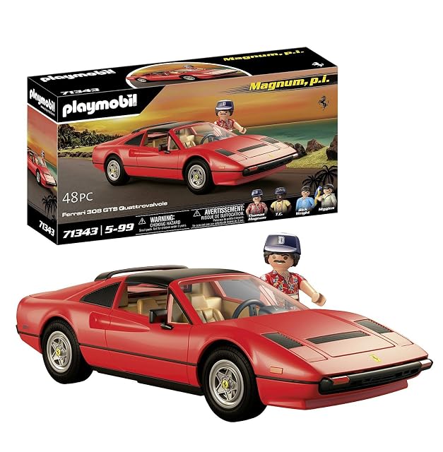 PLAYMOBIL Famous Cars 71343 Magnum, P,I, Ferrari 308 GTS, Supercoche