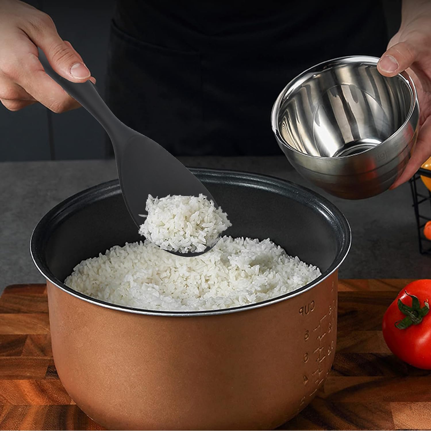 2 Pezzi Cucchiai Da Riso In Silicone - Antiaderenti, Con Anima Acciaio, Per Cucina - Foto 12