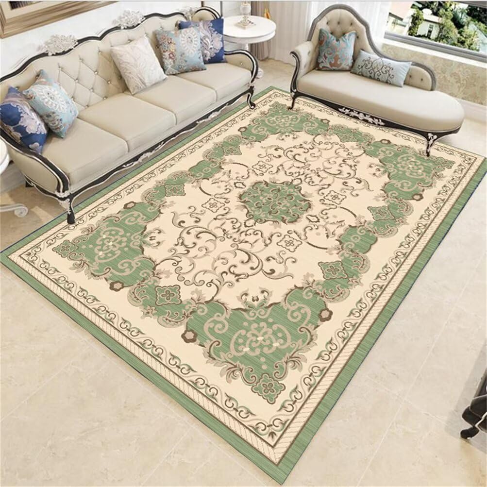 Tapis salon lavable vert 200x300cm pour ambiance de chambre enfants