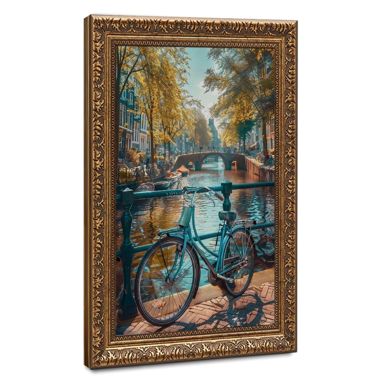 Bareronor Amsterdam Ship Canal Canvas Poster Bedroom Decor Landscape Office Room Decor Gift 20" L X 30" W