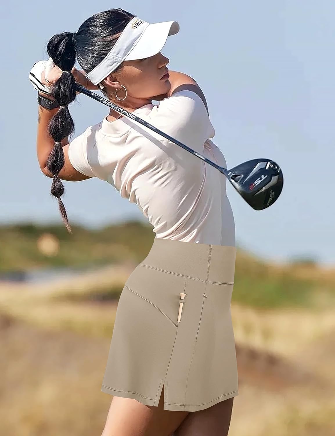 JoyGirl 16" Women Golf Skirts with Shorts Zipper Pockets Tennis Skirt High Waisted Athletic Skorts Skirts - Image 3