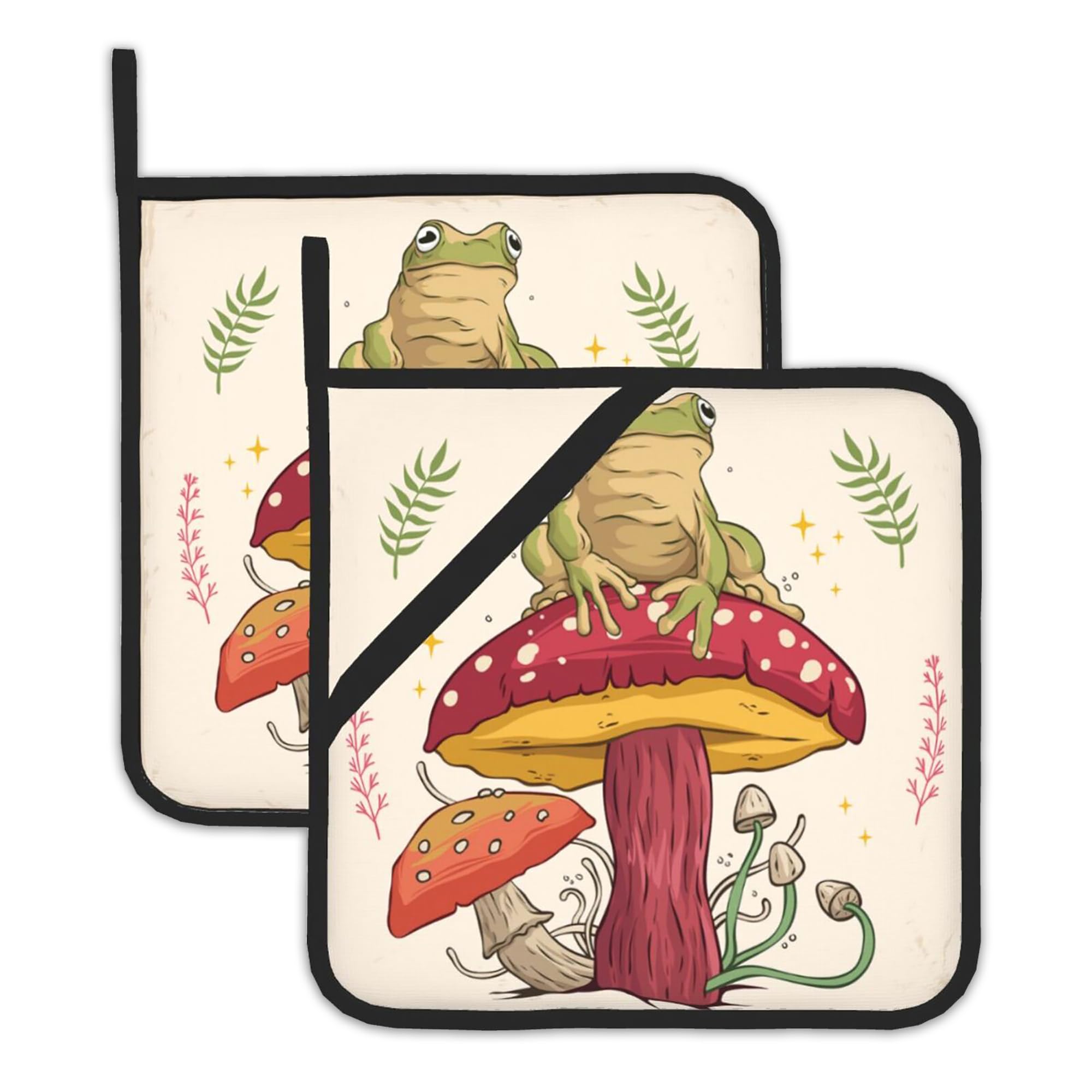 2 soportes para ollas de rana con divertido diseño de hongos para hornear y cocinar en casa