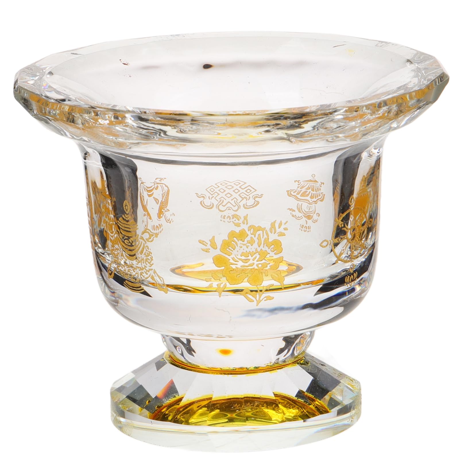 Cabilock 1Pc Buddha Cup Water Glasses Holy Cup Auspicious Water Cup Crystal glass tall water supply bowl Offering Container Tibet Glass Mini