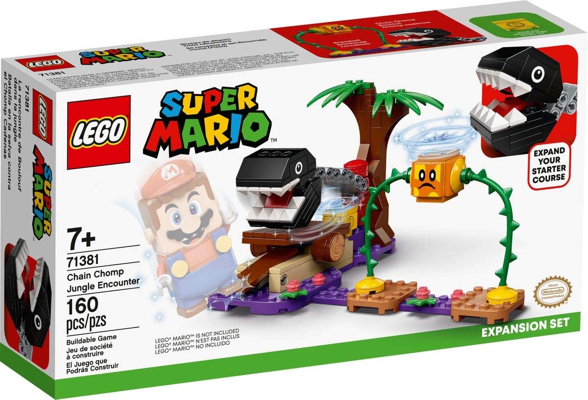 Super Mario Chain Chomp Jungle Encounter Expansion Set 71381 Building Kit; Collectible Toy for Creative Kids, New 2021 (160 Pieces)