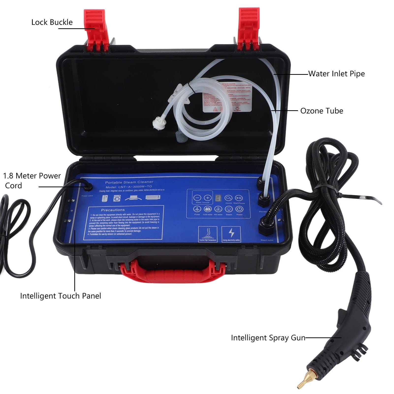 Steam Cleaner ABS Stainless Steel Steam Cleaner Stable Output Easy for Appliances (1700W US Plug 110V)