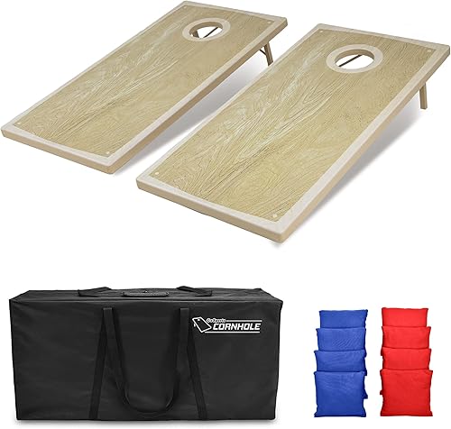GoSports ToughToss - Juego de Cornhole para exteriores para todo tipo de clima, 2 tablas de tamaño reglamentario, 8 bolsas de frijoles y funda de