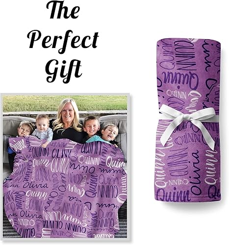 Miniatura 17 de Mantas personalizadas con nombre para niños, mantas de bebé personalizadas para niños y niñas, manta de nombre personalizada súper suave para niños