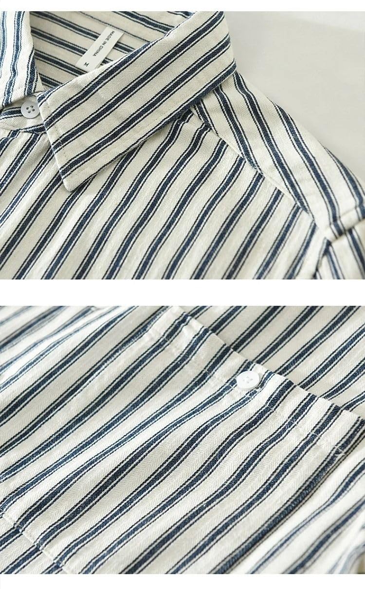 Camicetta Casual Sottile da Uomo a Righe, Top Leggero Street Style per Primavera ed Estate