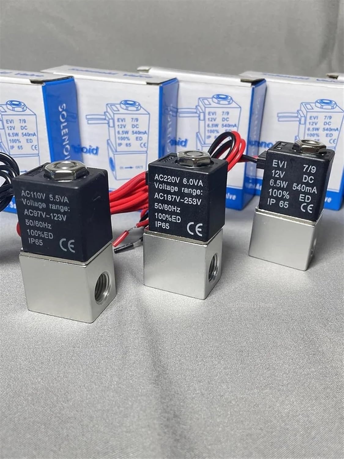 Normally Closed Brass Solenoid Valve 1/4"" 1/8"" DC 12V 24V 110V 220V 2 Way Direct-Acting Pneumatic Valves for Water Air Gas(110v-normally Closed,0.25 Inch)