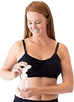 Vista 2 de Kindred Bravely Paquete de 2 brasieres de bombeo manos libres (rosa y negro, mediano)